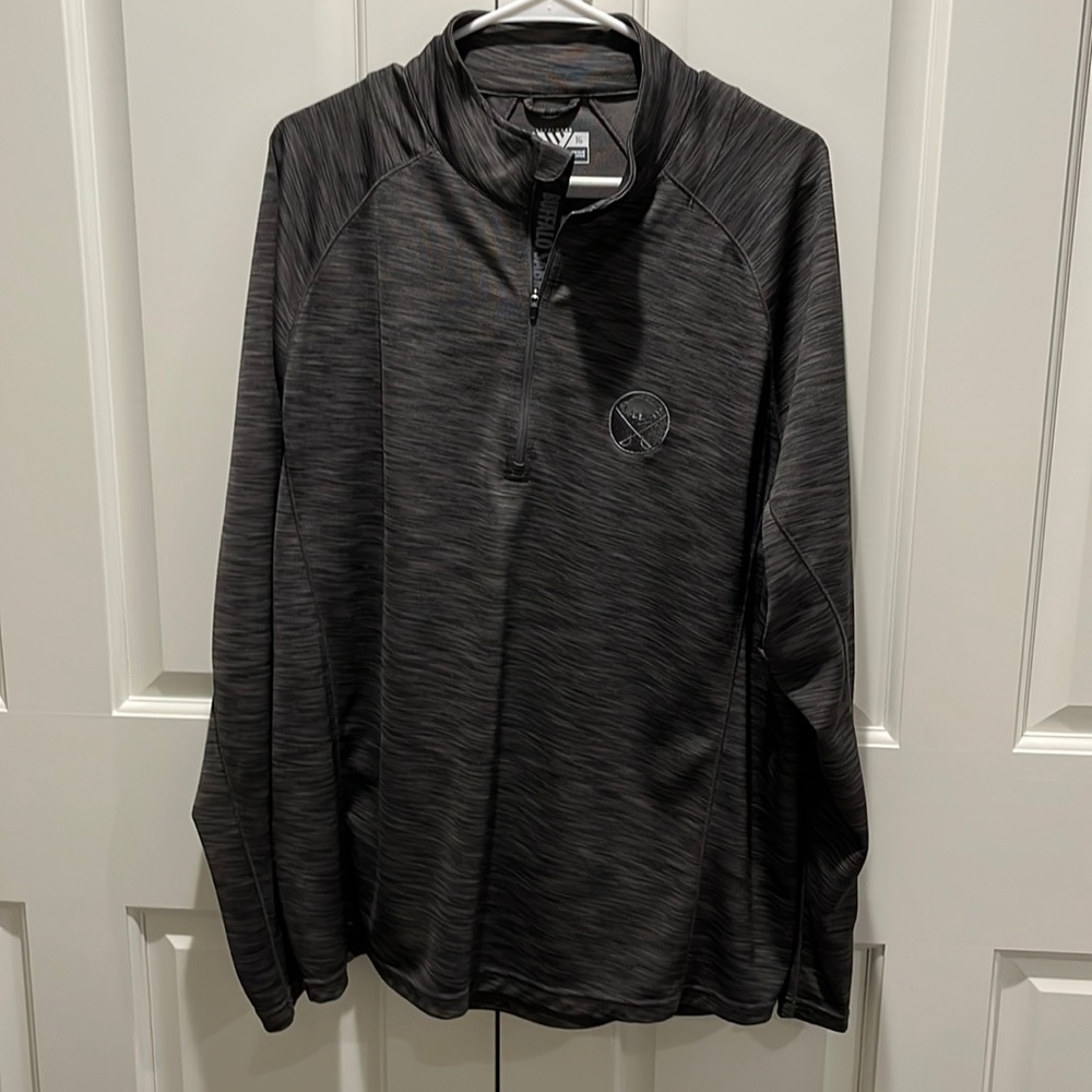 Men’s Buffalo Sabres 1/4 zip. XL. Grey/black color